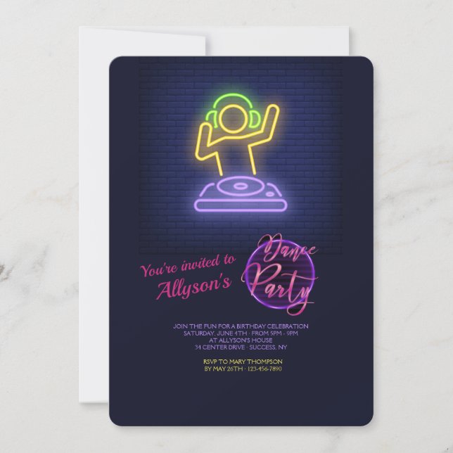 Convite de festas de dança (Frente)