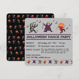 Convite de festas de dança do Halloween
