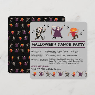 Convite de festas de dança do Halloween