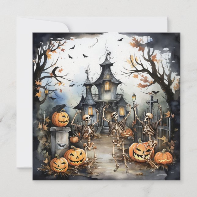 Convite de festas de dança do Halloween (Frente)