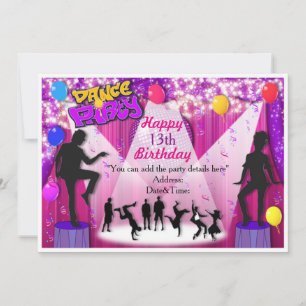 Convite de festas de dança especial