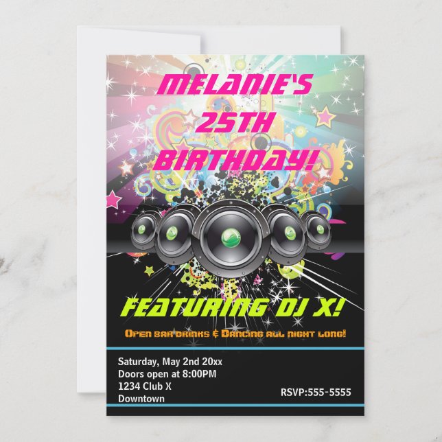 Convite de festas de dança Hip Hop do Clube Urbano (Frente)