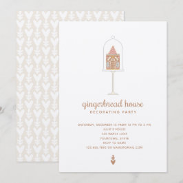 Convite de festas de decoração da casa de gengibre
