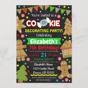 Convite de festas de decoração de cookies de Natal