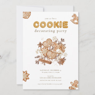 Convite de festas de decoração de cookies de Natal