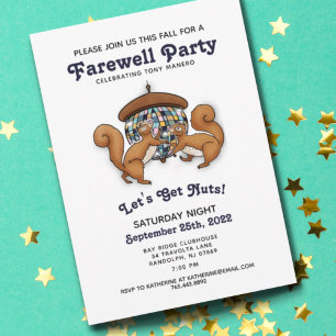 Convite de festas de Desco Squirrels Farewell
