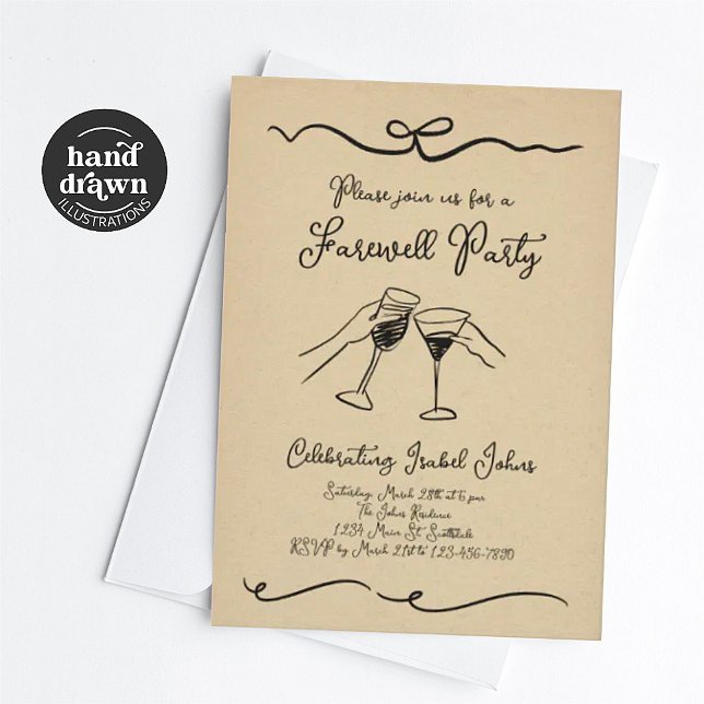 Convite de festas de despedida para mulher ou home (Criador carregado)