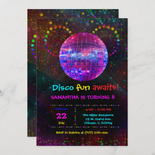 Convite de festas de Disco Personalizado - Design