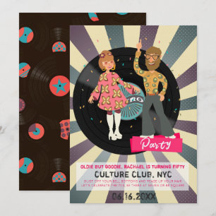 Convite de festas de Disco Retroativo