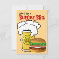 Convite de festas de diversão de Burgers e Beer Su