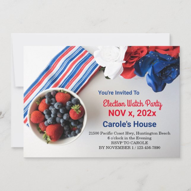 Convite de festas de Eleições Noturnas (Frente)