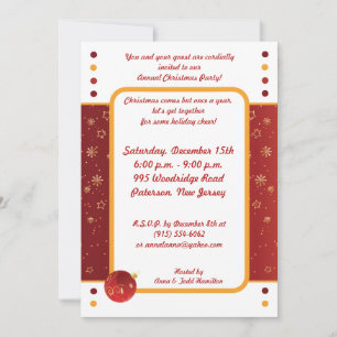 convite de festas de Enfeites de natal 5x7