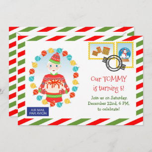 Convite de festas de entrega do bolo Express do Po