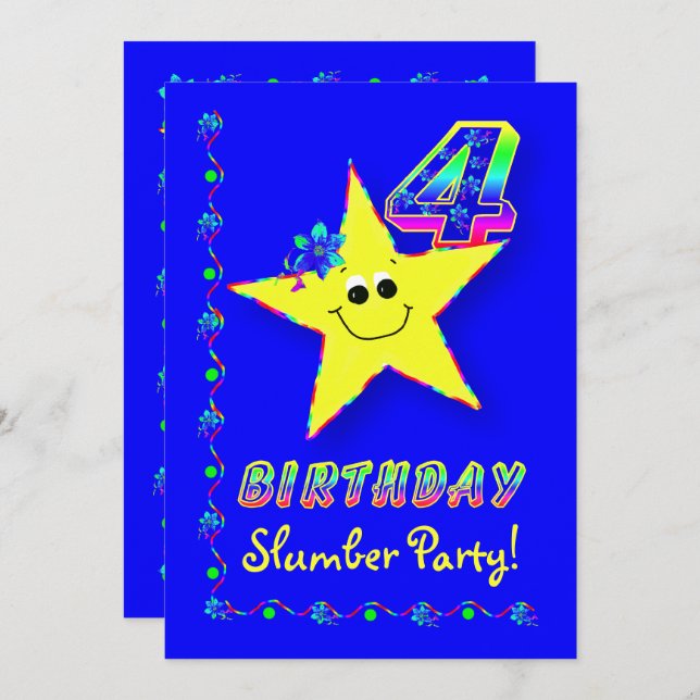 Convite de festas de Escória do Quarto Aniversário (Frente/Verso)