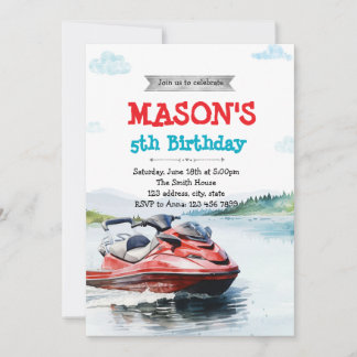 Convite de festas de esqui aquático Jet Ski