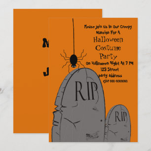 Convite de festas de fantasia de Halloween