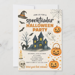 Convite de festas de fantasia de Halloween