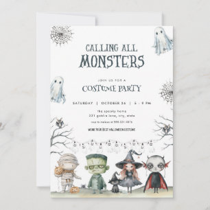 Convite de festas de fantasia de Spooky Halloween