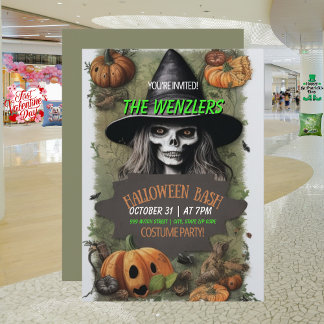 Convite de festas de fantasia do Halloween Bash