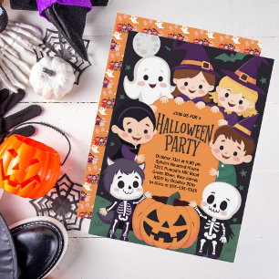 Convite de festas de fantasia do Halloween para cr