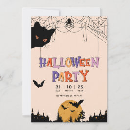 Convite de festas de Feliz Dia das Bruxas com Padr