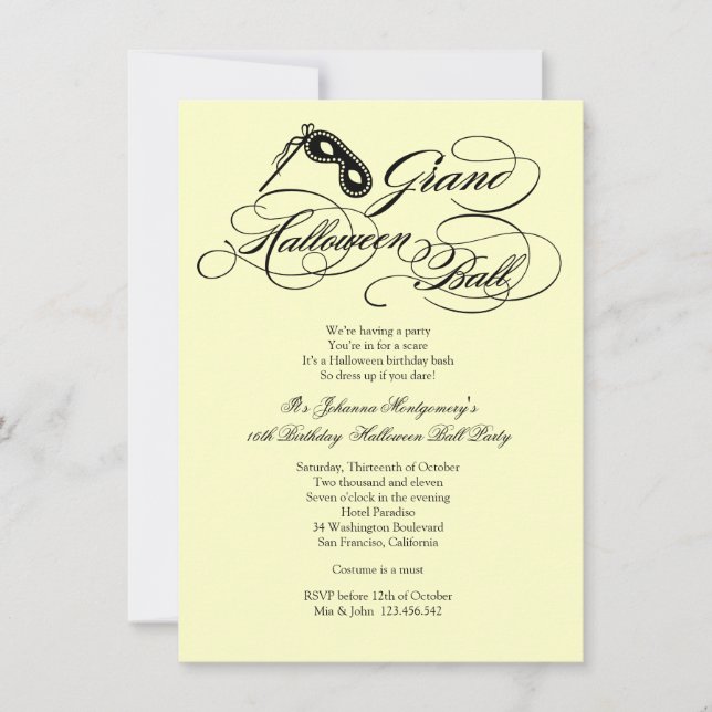 Convite de festas de Figuras de Grande Halloween (Frente)