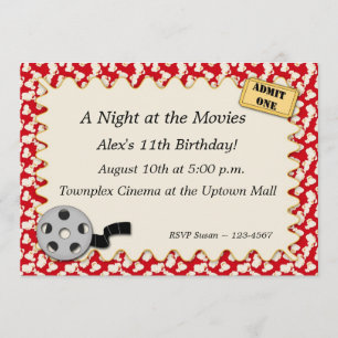 Convite de festas de filmes