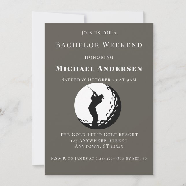 Convite de festas de Fim de Semana de Golfe do sol (Frente)