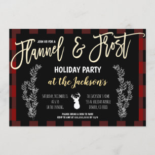 Convite de festas de Flanel e Frost