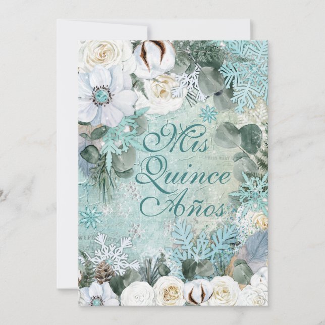 Convite de festas de floco de neve de inverno (Frente)