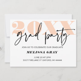 Convite de festas de Formando de Pastel Moderno