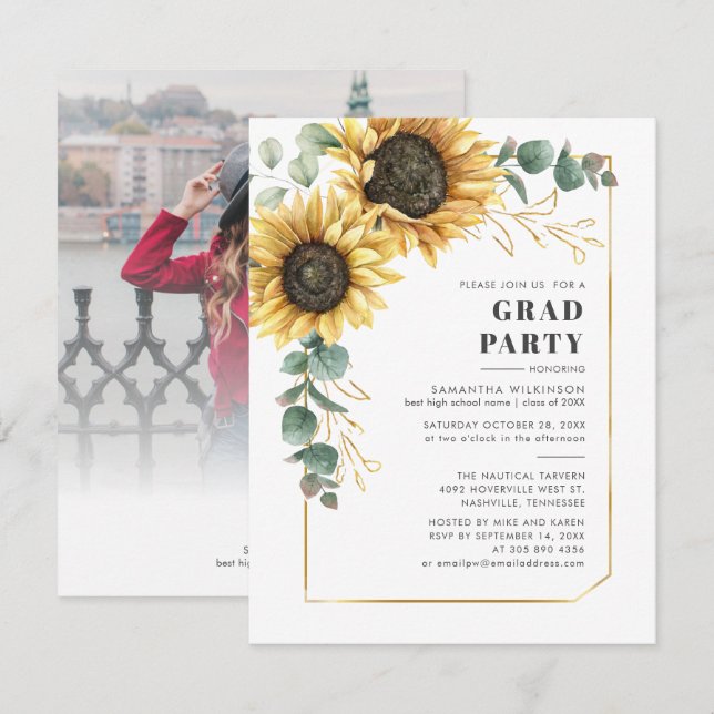 Convite de festas de Foto Floral 2025 (Frente/Verso)