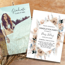Convite de festas de Foto para Graduação Boho