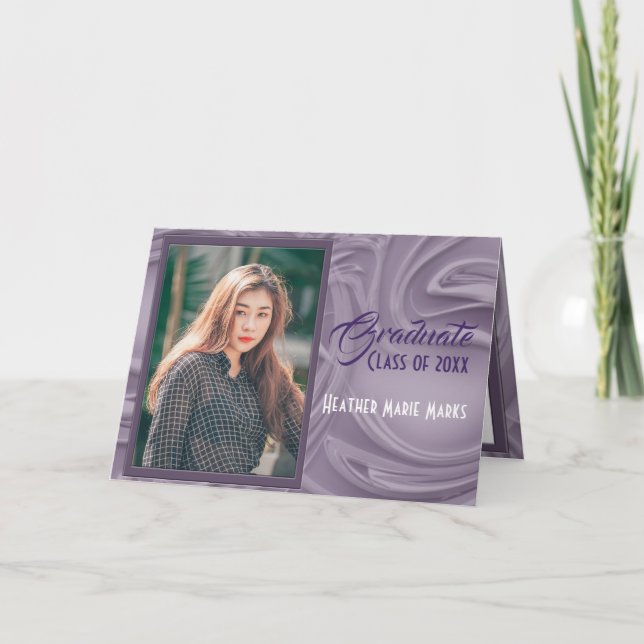 Convite de festas de Foto para Graduação de Lavand (Frente)