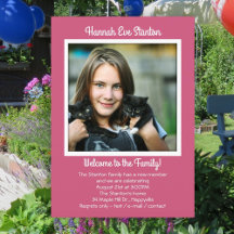 Convite de festas de Fotografia de Adoção Filha