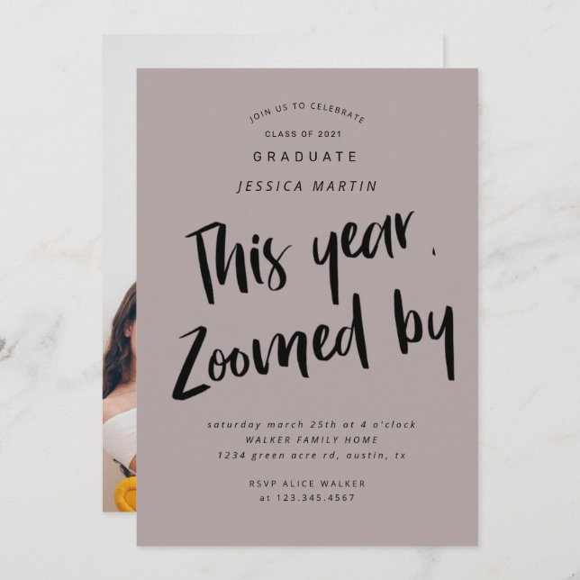 convite de festas de fotografia de graduação pandê (Frente/Verso)