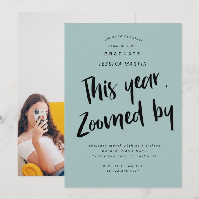 convite de festas de fotografia de graduação pandê (Frente/Verso)