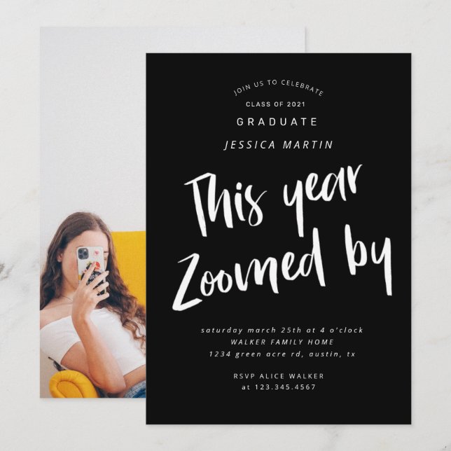 convite de festas de fotografia de graduação pandê (Frente/Verso)