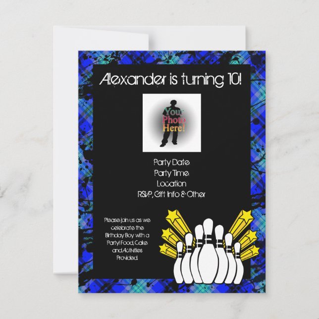 Convite de festas de Fotografia do Hot Blue Boy (Frente)