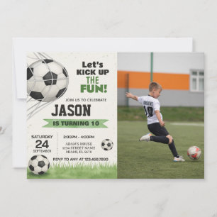 Convite de festas de futebol com foto