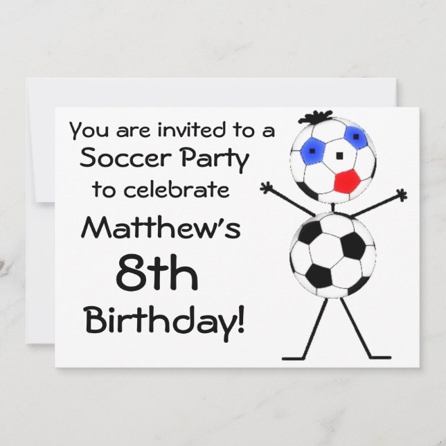 Convite de festas de Futebol de Aniversário (Frente)