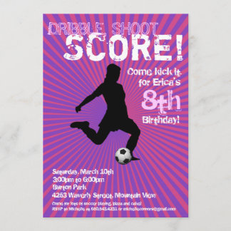 Convite de festas de futebol - Rapariga, Rosa e Ro