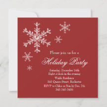 Convite de festas de Glamor de Feriado (vermelho)