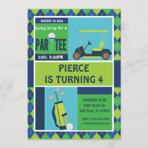 Convite de festas de Golfe - Dia de Nascimento do 