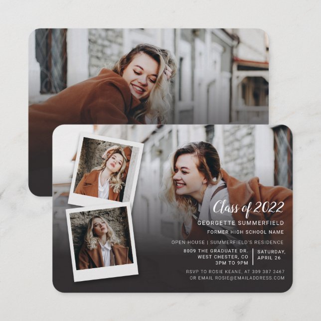 Convite de festas de Graduação 2025 4 Fotos para F (Frente/Verso)