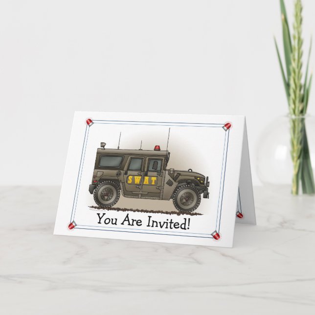 Convite de festas de Hummer da equipa SWAT (Frente)
