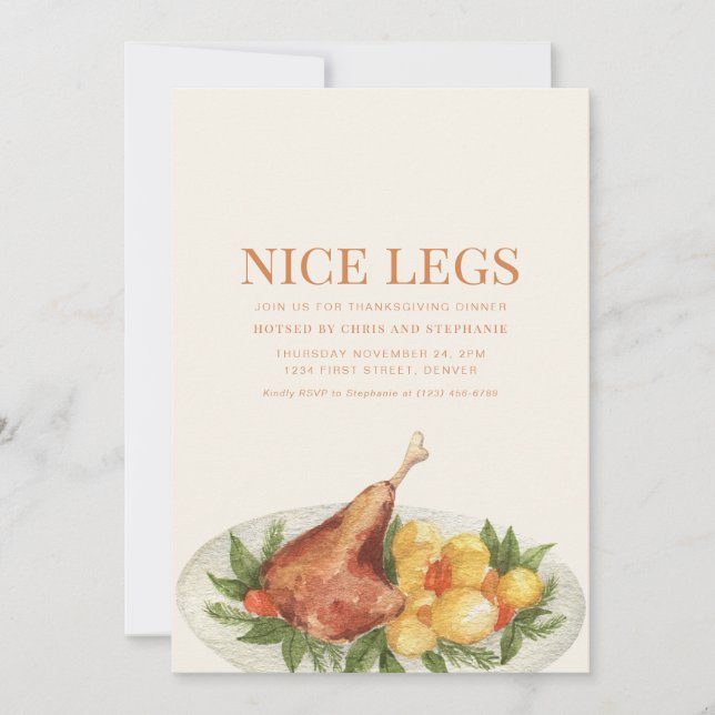 Convite de festas de Janto de Ação de Graças Engra (Frente)