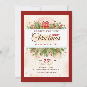 Convite de festas de Janto de Coleta de Natal