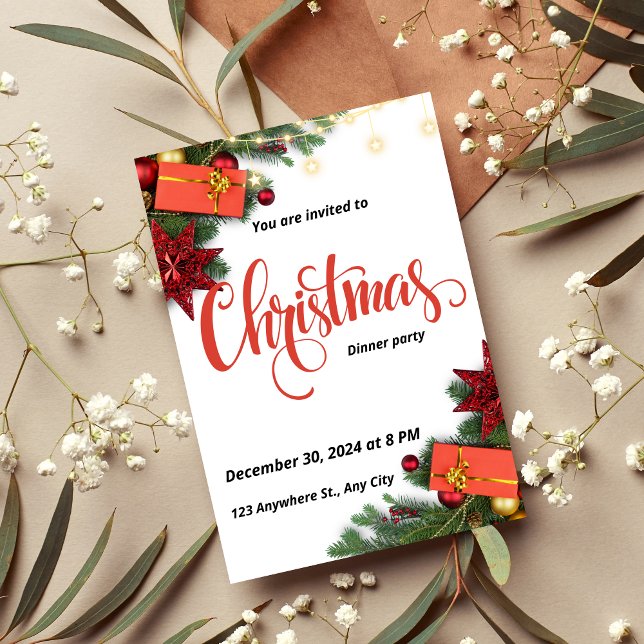 Convite de festas de Janto de Natal Elegante (Criador carregado)