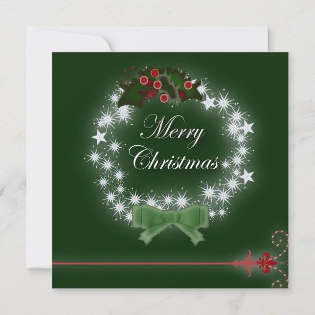 Convite de festas de Janto de Natal Verde Elegante (Frente)